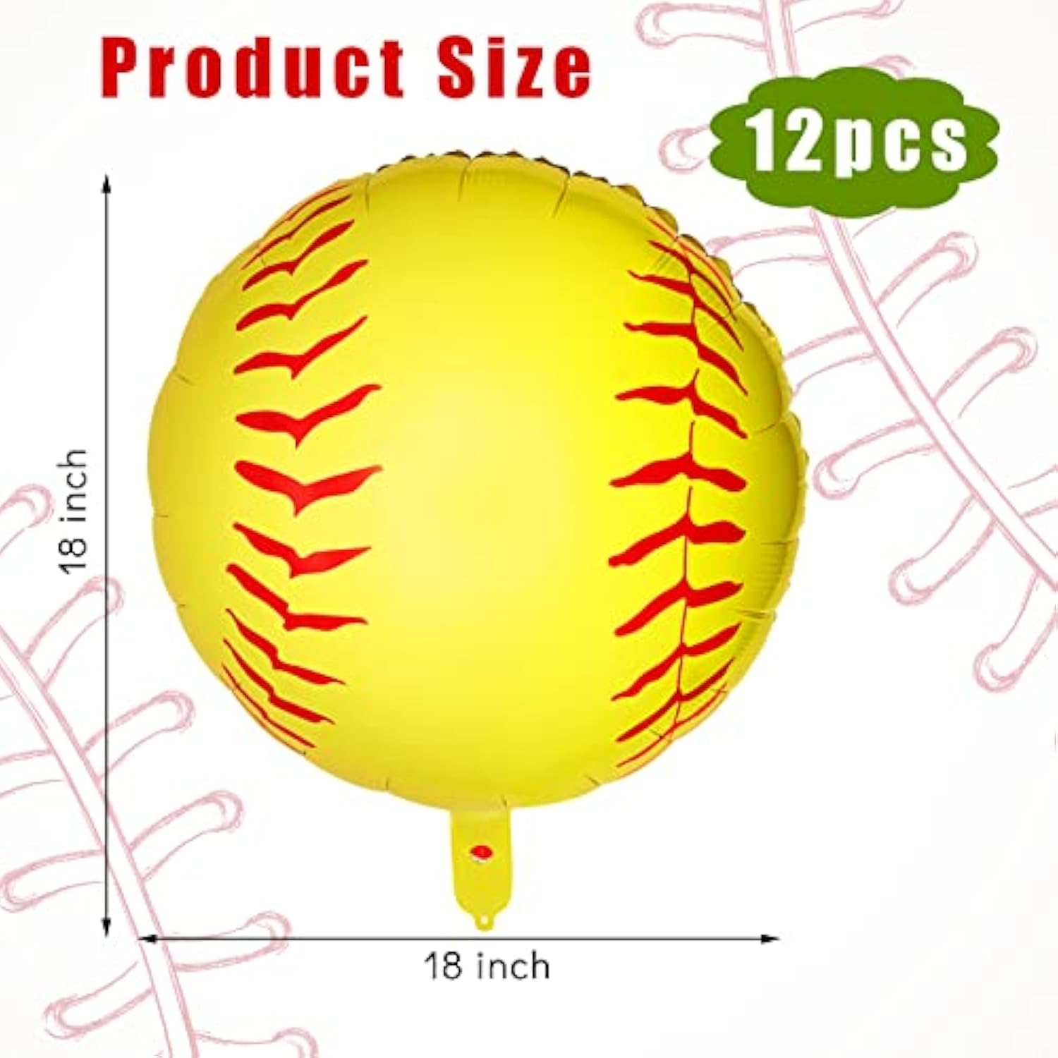 Softball Foil Balloons – Sports Theme Party Decor for Birthdays, Baby Showers & Events