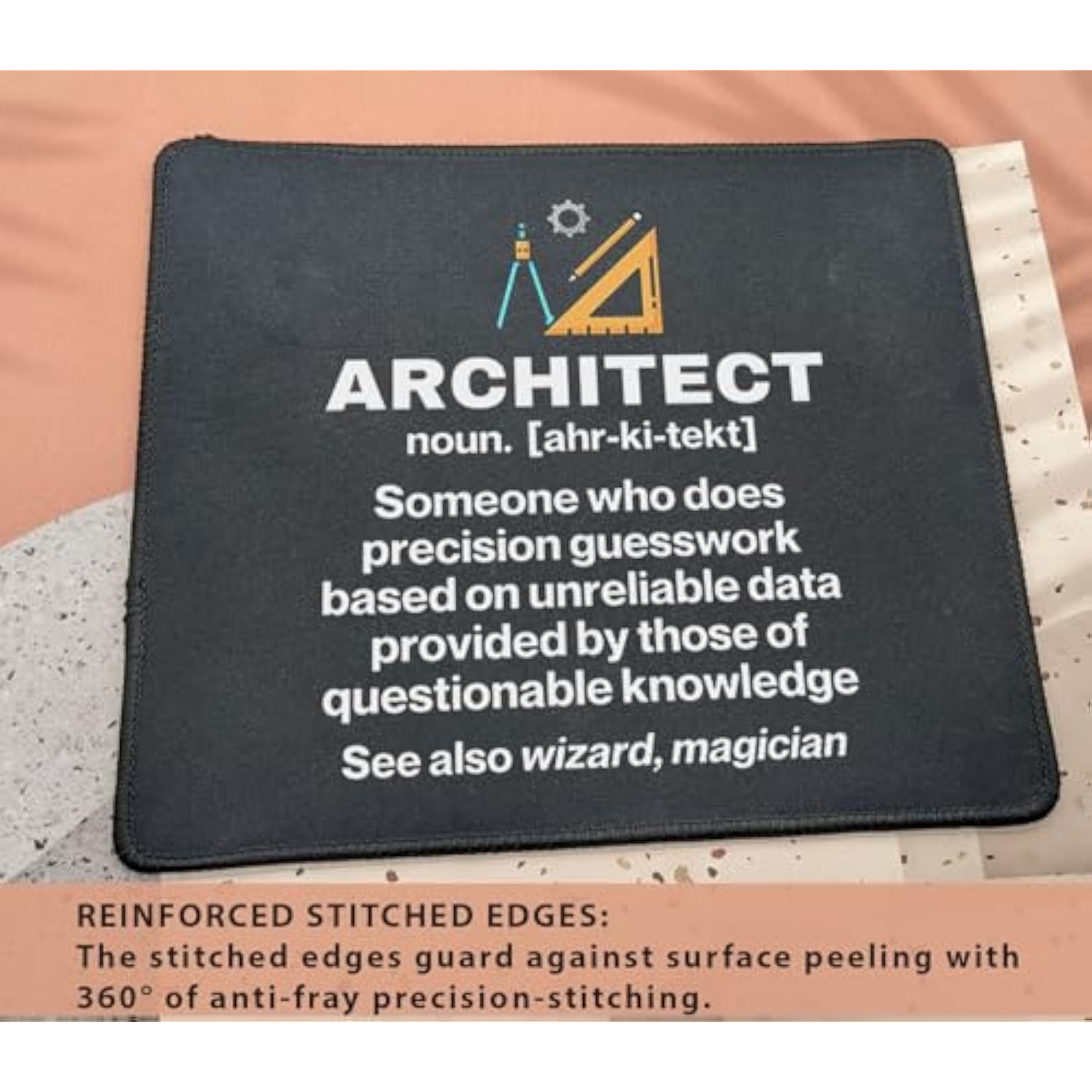 Architect Definition Mouse Pad - Architecture Mousepad - Designer Gifts - Funny Mouse Mat For Desk 9.5 In, Medium, Black