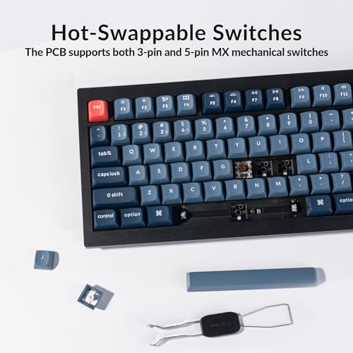 V3 Max Tkl Wireless Mechanical Keyboard, Qmk/Via Rgb Bluetooth/2.4 Ghz/Wired, 87 Keys Hot-Swappable With Gateron Brown Switch, Compatible With Mac Windows Linux