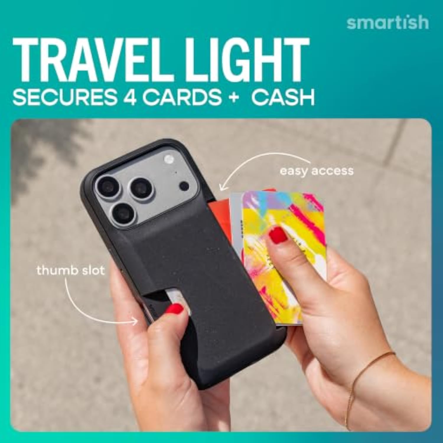 iPhone 17 Pro Wallet Case with Card Holder and Wallet Slayer Vol 1 Design in Black