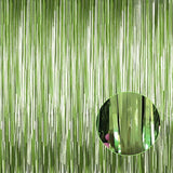 4-Pack Light Green Foil Fringe Curtains 3.28x8.2 ft for Party and Photo Booth Decor
