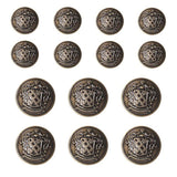 14 Pieces Antique Metal Blazer Buttons Set For Blazers, Suits, Sport C