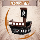 Halloween Inflatable Pirate Ship Drink Cooler Inflatable Serving Bar Food Container For Summer Halloween Pirate Birthday Party Favor Supplies Decorations(Black,Classic)