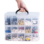 3-Layer Things & Crafts Storage Box With 30 Adjustable Compartments For Organizing Washi Tape, Embroidery Accessories, Threads Bobbins, Kids Toy, Nail Polish, Jewelry - Large