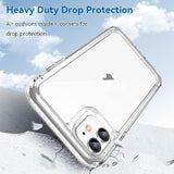 Compatible With Iphone 11 Case: With [Tempered Glass Screen Protector][Built-In 4 Airbags][Not-Yellowing] Military-Grade Shockproof Protective Phone Case For Iphone 11, Crystal Clear
