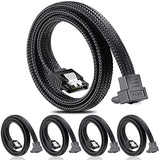 Sata Iii Cable, 6Gbps 90 Degree Right Angle Hdd Sdd Data Cable, Sata 3.0 Nylon