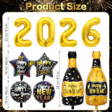 10pcs New Year 2026 Foil Balloons Set for NYE Party Supplies
