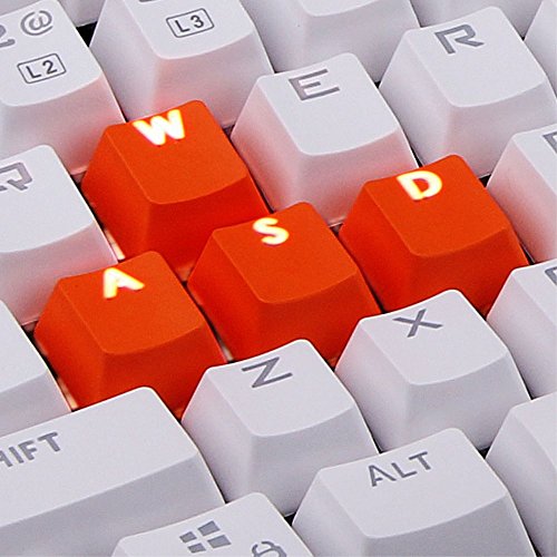 9 Orange Pbt Keys Backlit Translucent Keycaps For Mechanical Keyboard With Red Key Puller
