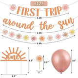 First Trip Around Sun Boho 1st Birthday Banner Girl Party Decor