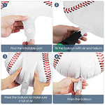 12 Pieces 18 Inches Baseball Balloons - Foil Mylar Baseball Themed Party Decorations For Birthday Party Supplies
