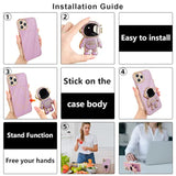 Compatible With Iphone 12 Pro Max Case Cute 3D Astronaut Stand Design Camera Protection Shockproof Soft Back Cover For Apple Iphone 12 Pro Max Phone Case Purple