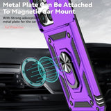 Motorola Moto Edge 5G 2025 Case with HD Screen Protector and Military-Grade Ring Holder Kickstand Slide Camera Lens Cover Shockproof Phone Case for Moto Edge 2025 Purple