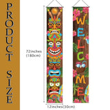 Hawaiian Luau Tiki Totem Porch Sign Banner Tropical Party Decorations