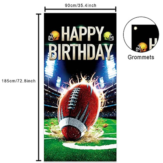 American Football Happy Birthday Banner Backdrop Rugby Players Sports