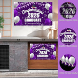 Graduation Decorations 2026, 71 Pcs Purple Themed Set, Graduation Party Decoration With Confetti Foil Balloons, Congrats Grad Banner, Tablecloth Fringe Backdrop