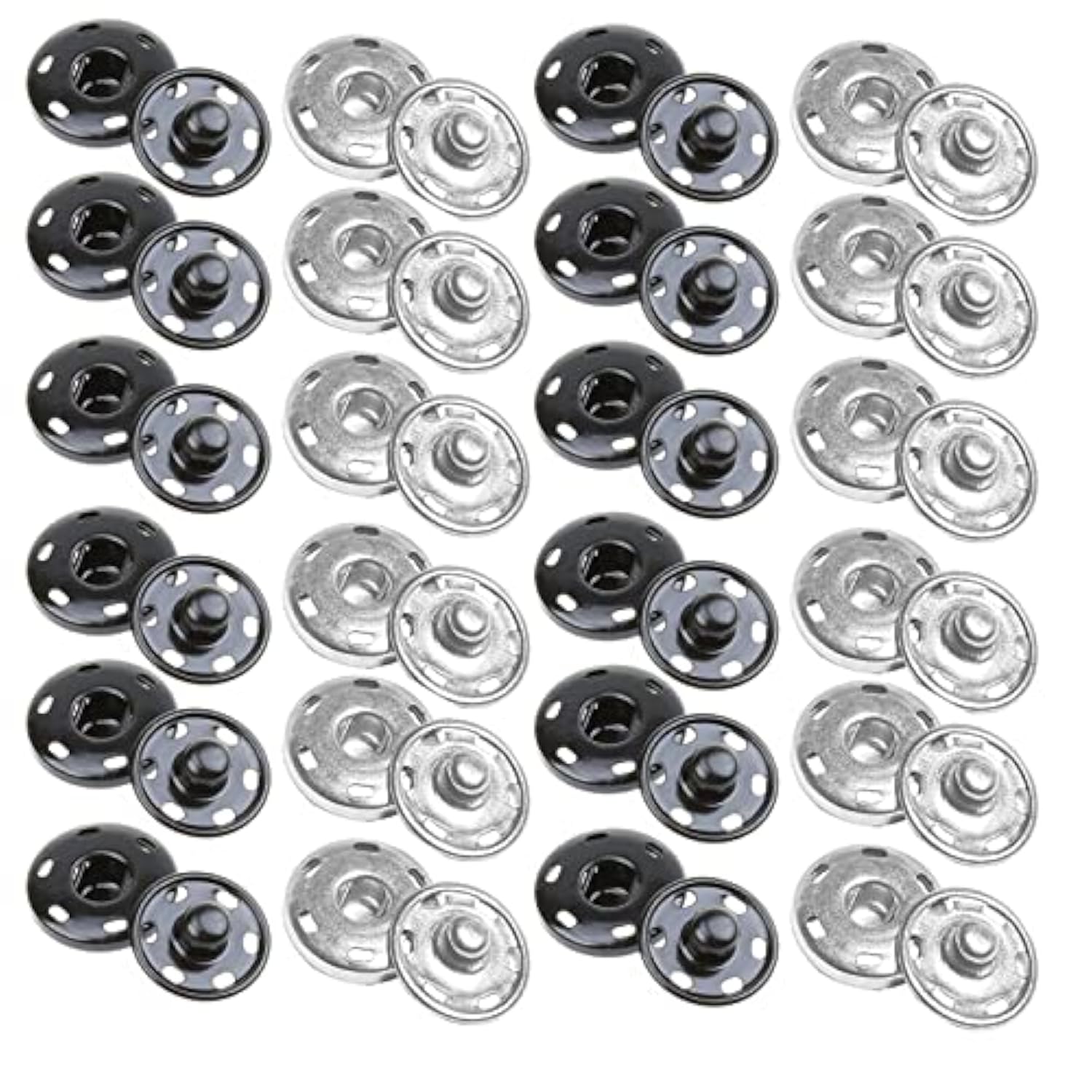 Sew On Snap Metal Fasten Press Button For Sewing Clothing Silvery 24 S
