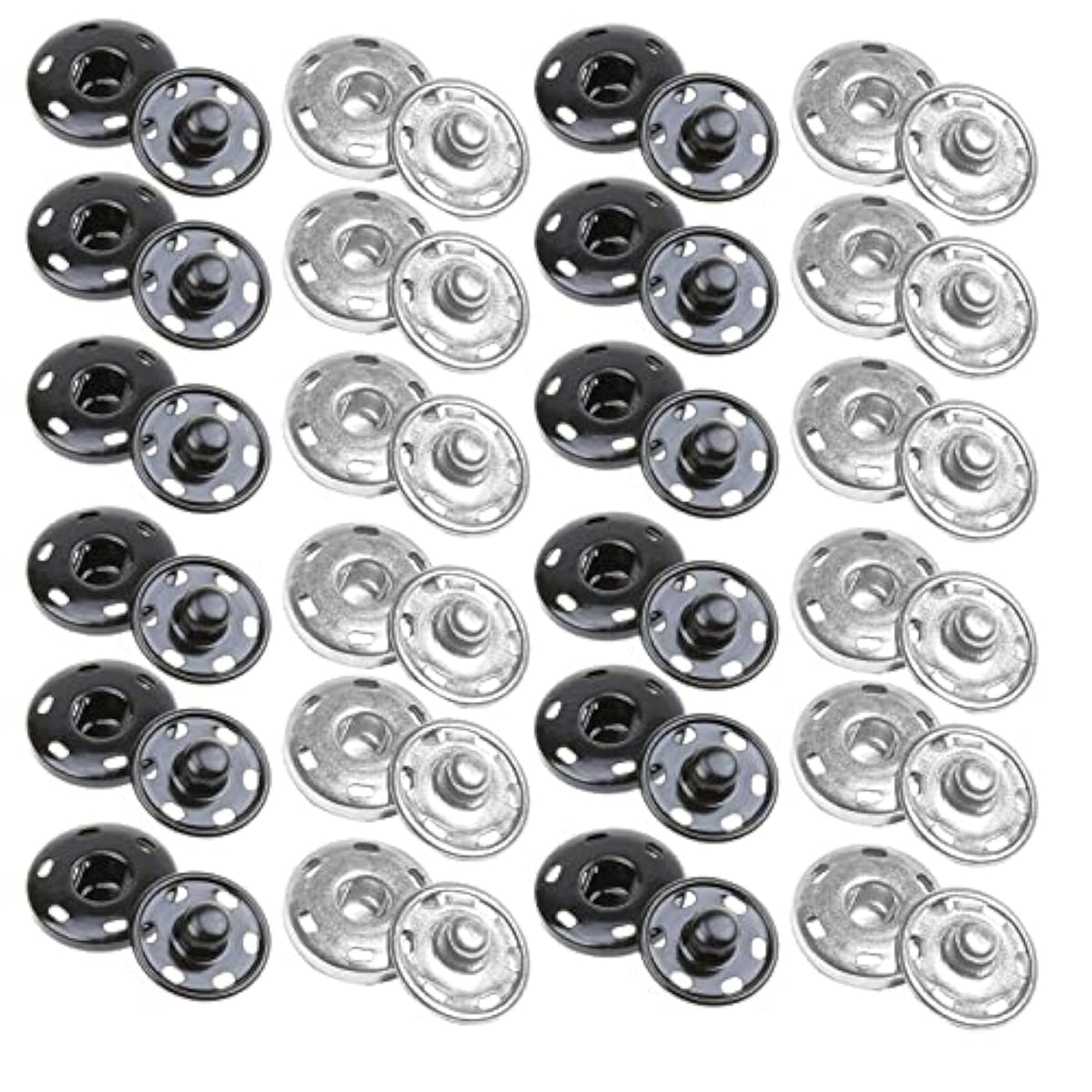 Sew On Snap Metal Fasten Press Button For Sewing Clothing Silvery 24 S