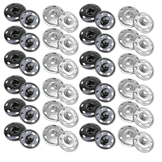 Sew On Snap Metal Fasten Press Button For Sewing Clothing Silvery 24 S