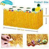 Tropical Luau Party Decoration Pack Hawaiian Beach Theme Party Favors Luau Party Supplies (112 Pcs) Including Banner, Table Skirt, Straws, Flamingo, Pineapple Décors.