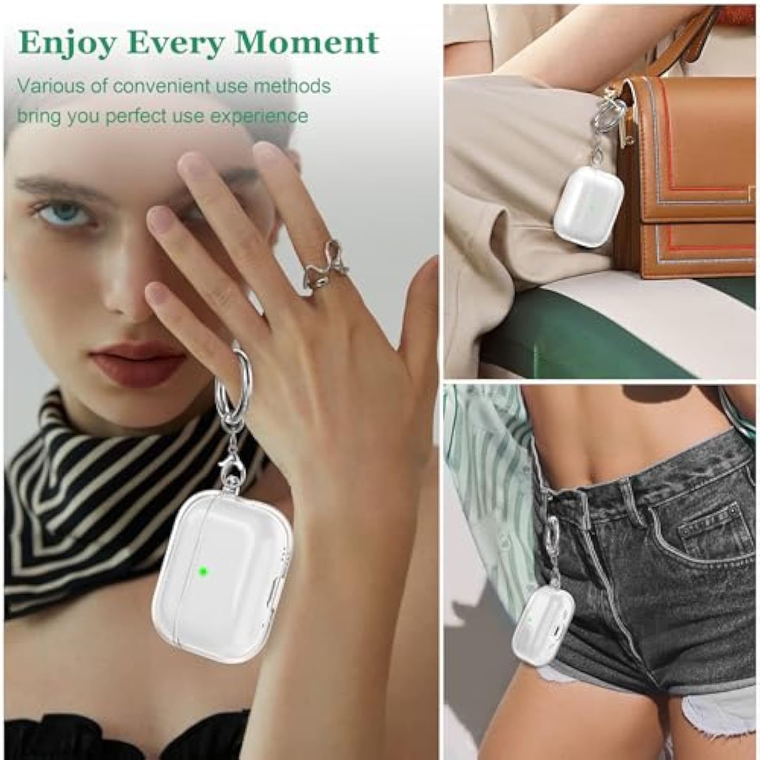 For Airpods Pro 3 Clear Case 2025, Military-Grade Shockproof, Soft Tpu Highly Transparent Anti-Yellowing For Airpods Pro 3 Case With Cleaning Kit & Cute Round Buckle, Clear White