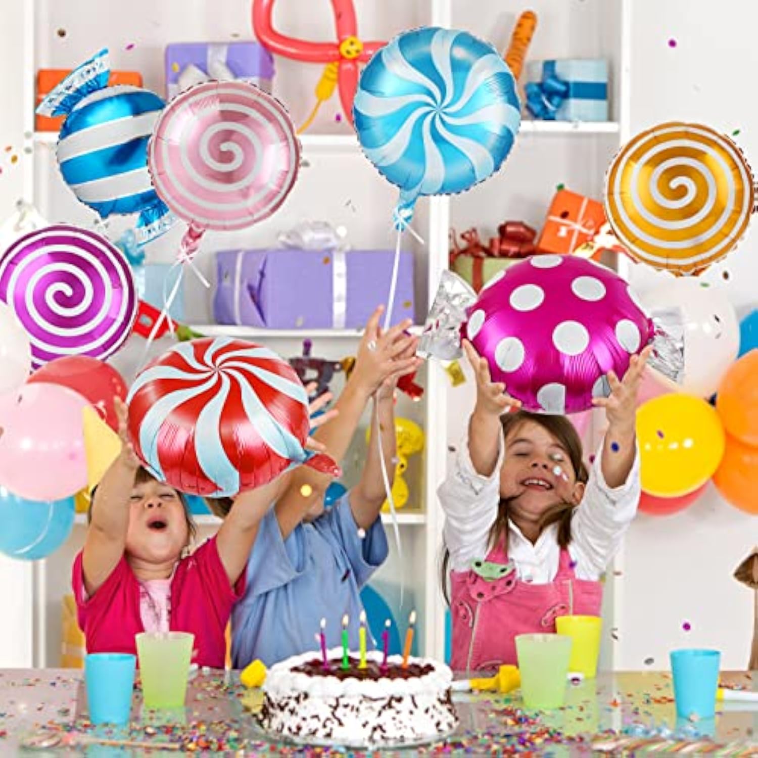 23Pcs Sweet Candy Bar Balloons 18" Foil Mylar Lollipop Christmas Balloons For Holiday Baby Shower Birthday Party Supplies Decorations