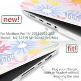 For M4 Macbook Pro 14 Inch Case 2024 2023 2021 A3112 A3401 A3185 M3 A2918 A2992 M2 A2779 M1 A2442 Pro Max With Retina Xdr Display & Touch Id, Plastic Hard Shell Cover, Florals