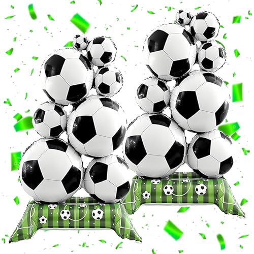 2Pcs Soccer Balloons Party Decorations - 59 Inch Large Standing Soccer Balloon - Sports Balloons for Soccers Birthday Party Decorations Supplies - World Cup Soccer Theme Decor