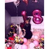 40-Inch Rosy Purple Foil Number 8 Balloon for Birthday and Party Celebrations