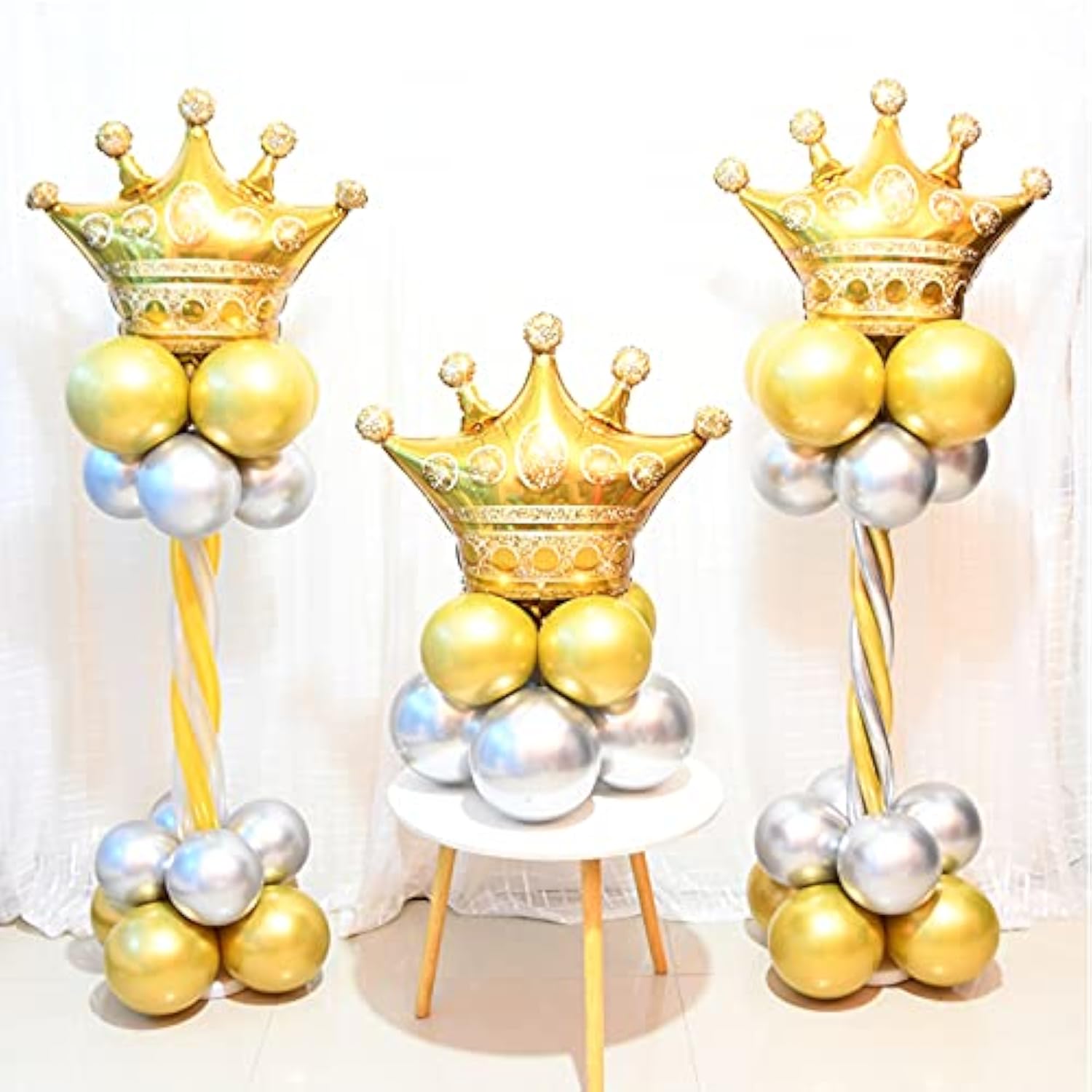 8 Pack Gold Crown Foil Balloons Wedding Engagement Bridal Shower Party Decorations