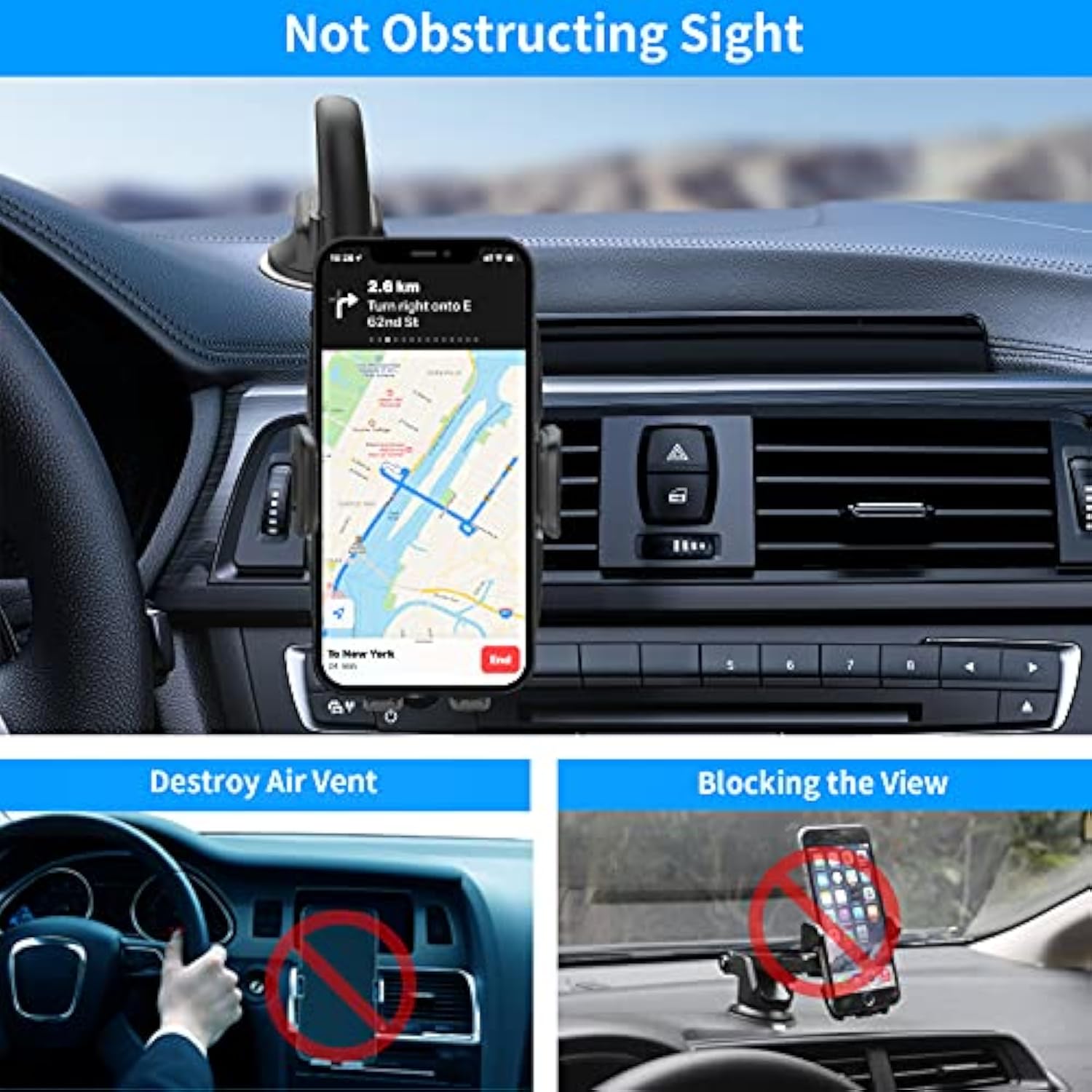 14'' Gooseneck Car Phone Holder,Heavy Duty Phone Holder For Truck, [Flexibile Long Arm] [Anti Shake Stabilizer]Windshield Car Phone Mount Suction Cup,Fit For Iphone, Samsung &Other Cellphone