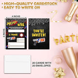 Dart Guns Birthday Party Invitations, Darts Birthday Invitation, Double-Sided Fill In Invites, Kids Dart Gun Birthday Party Decorations, 20 Cards With 20 Envelopes(C16)