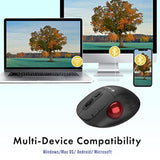 Wireless Trackball Ergonomic Mouse W/Free & Easy Thumb Control | Dpi Adjustment, Precision Tracking, Multi-System Compatibility With Pc, Laptop, Windows, Mac [V728]