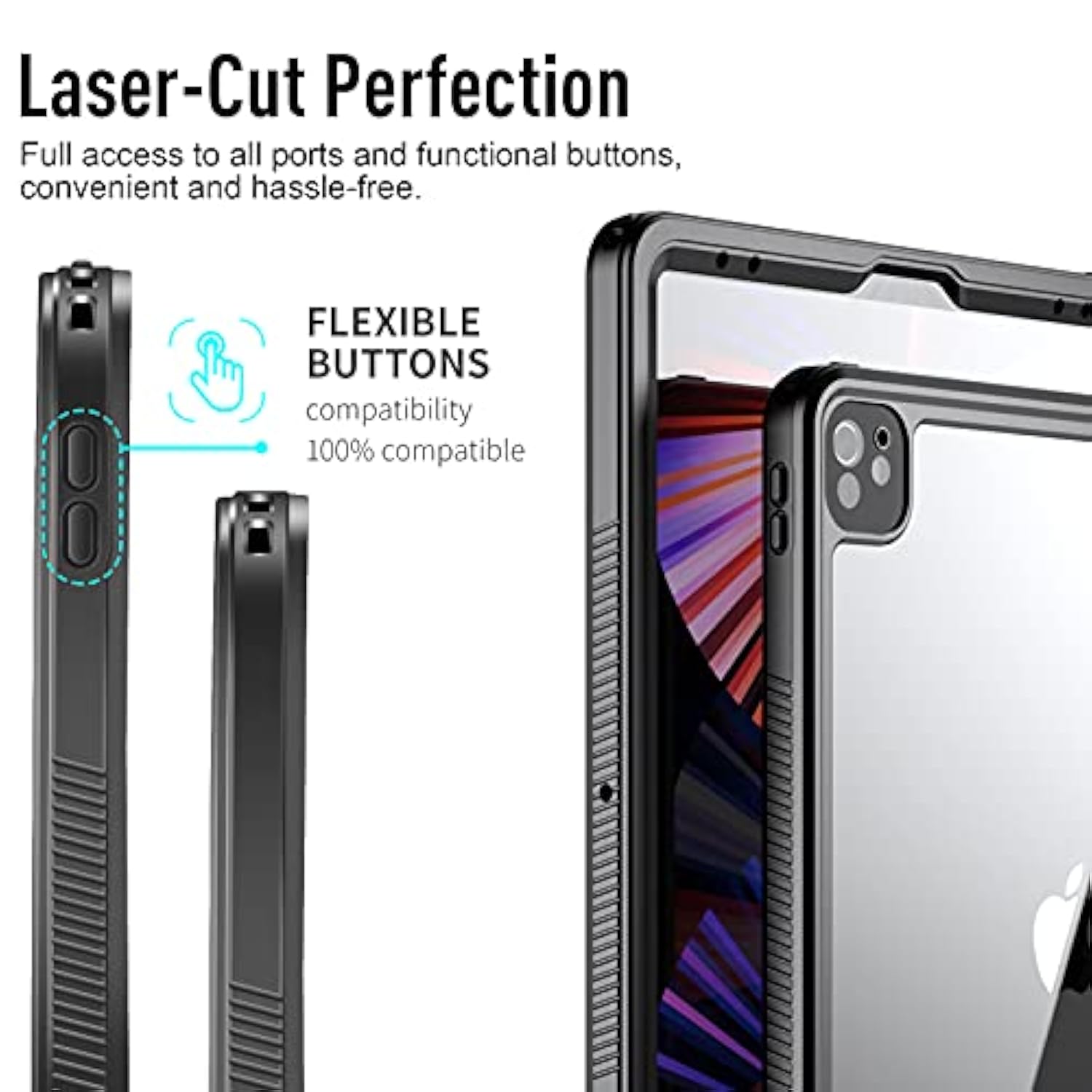 Ipad Pro 12.9 Inch Gen 5 Waterproof Case 2021,Underwater Protective Dustproof