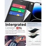 Compatible With Iphone 15 Wallet Case, Pu Leather Flip Folio Case With Card Holders Rfid Blocking Kickstand [Shockproof Tpu Inner Shell] Phone Cover 6.1 Inch 2023, Black