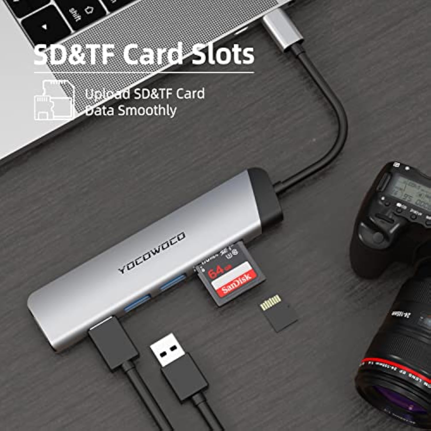 Usb C Hub- Dongle Usb C Adapter For Macbook Pro, 6 In 1 Usbc To Hdmi Multiport