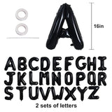 52 Pieces 16 Inch Black Letter A-Z Balloons,Custom Phrase Mylar Foil Alphabet Letter Diy Personalized Phrase Banner For Birthday Anniversary Celebration Graduation Party Supplies Decoration