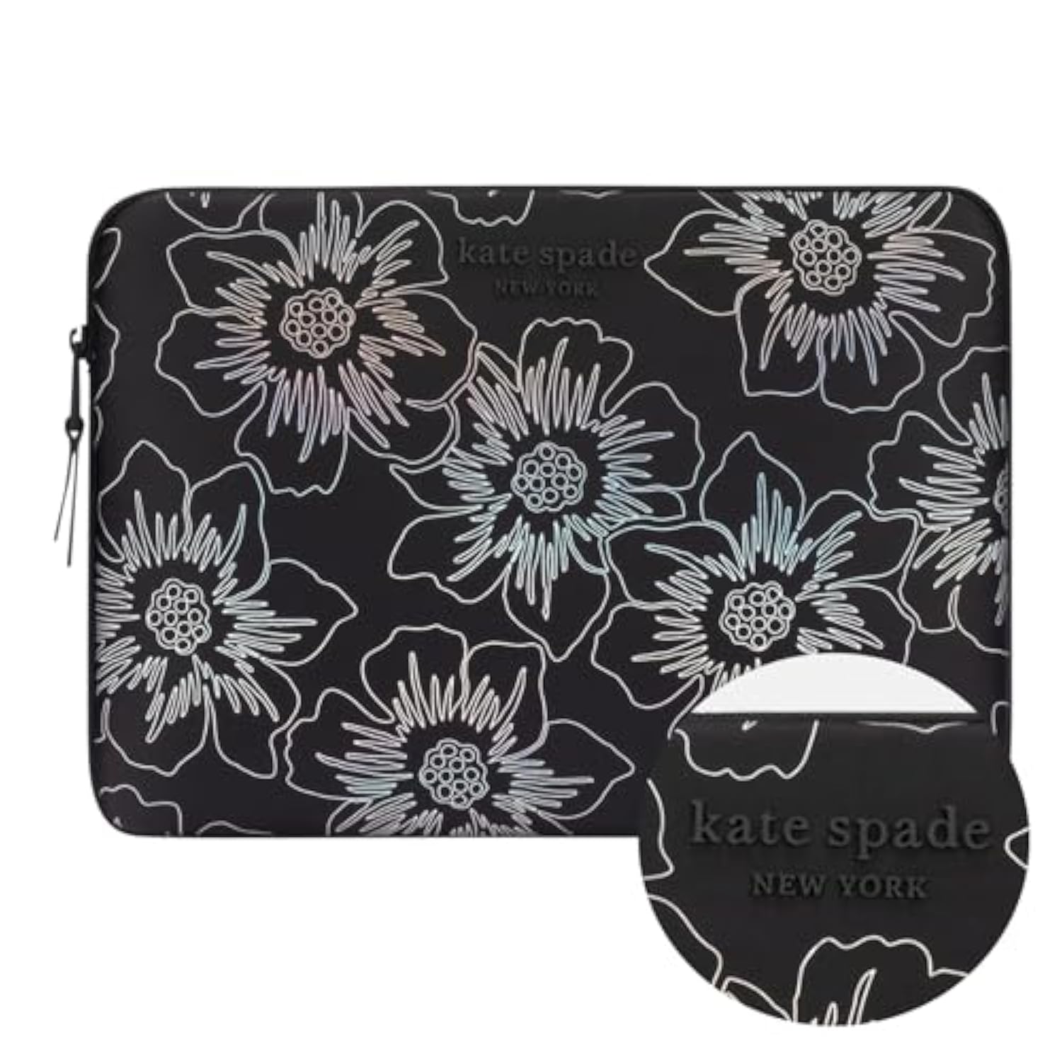Puffer Laptop Sleeve 16 Inch - Hollyhock Iridescent Black - For 15 To 16 Inch Macbook Pro M3 Max/M3/M2/M2/M1 Max/M1 Pro