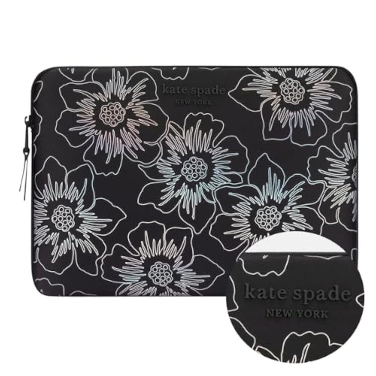 Puffer Laptop Sleeve 16 Inch - Hollyhock Iridescent Black - For 15 To 16 Inch Macbook Pro M3 Max/M3/M2/M2/M1 Max/M1 Pro