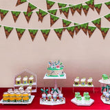 32Ft Pixel Miner Banner – Green & Brown Pennant Flag Garland for Gamer Parties