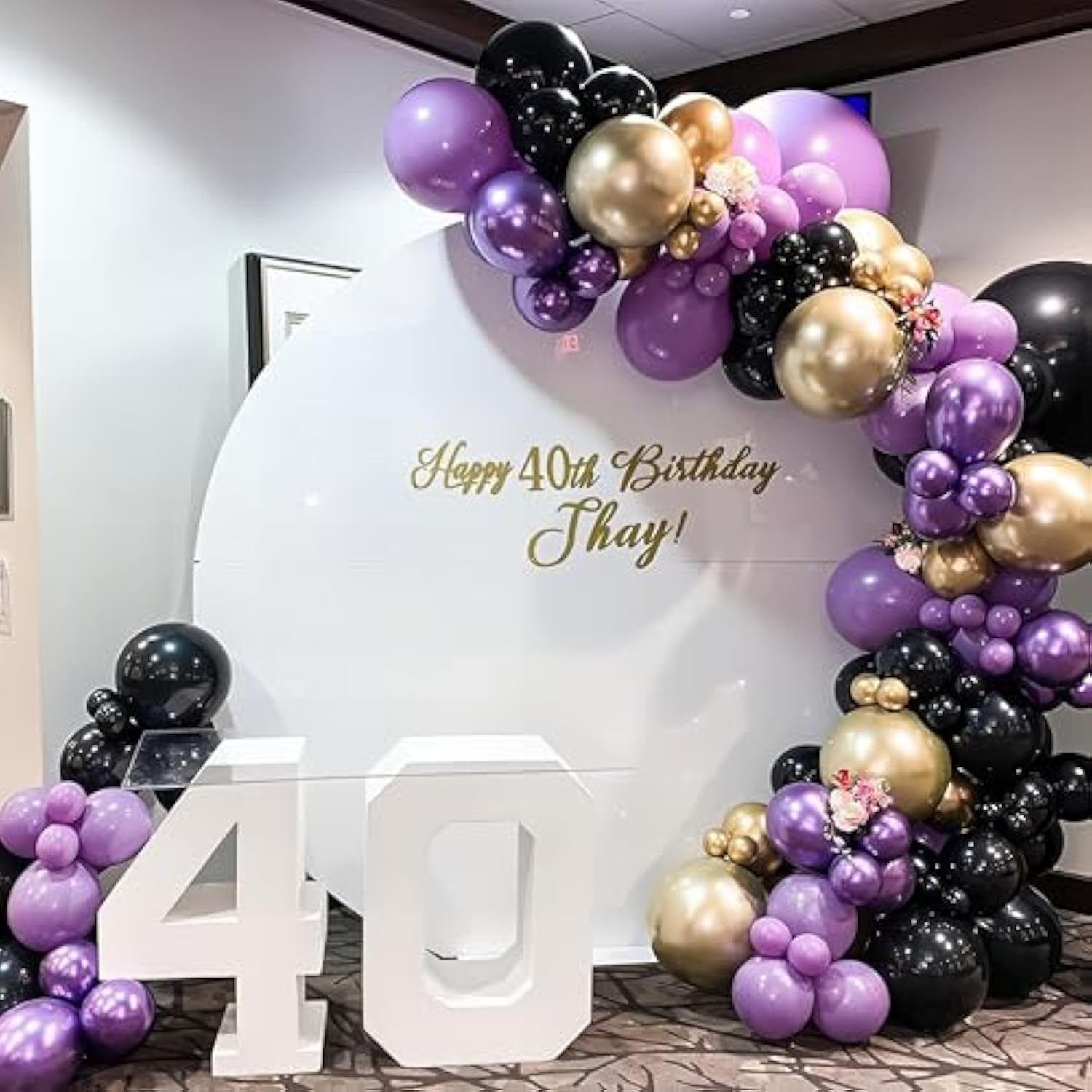 Purple Black And Gold Balloon Arch Kit Graduation Balloons Garland Black Metallic Dark Royal Purple Gold Confetti Balloon For Women Grad Class Of 2025 Decor Birthday Baby Shower Party