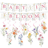 Baby in Bloom Floral Banner - Wildflower Theme Baby Shower Decor for Girls