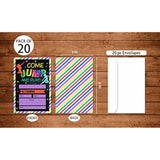 Bounce House Birthday Party Invitations, Trampoline Jump Invites, Teenagers Party Decorations - 20 Cards With Envelopes (001)