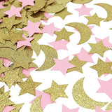 Star And Moon Paper Confetti For Baby Birthday Wedding Party Table Decorations Pink And Gold Glitter Table Scatter Baby Shower Party Supplies