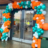 Blue And Orange Balloons, Blue And Orange White Balloons, Retro Turquoise Teal Blue White Balloon For Boys Man Kids Outer Space Theme Party Birthday Baby Shower Gender Reveal Wedding Decorations