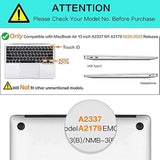 MOSISO Compatible with MacBook Air 13 inch Case 2022 2021 2020 Release A2337 M1 A2179 with Retina Display Touch ID, Heavy Duty Plastic Hard Shell Case with TPU Bumper & Keyboard Cover, Black