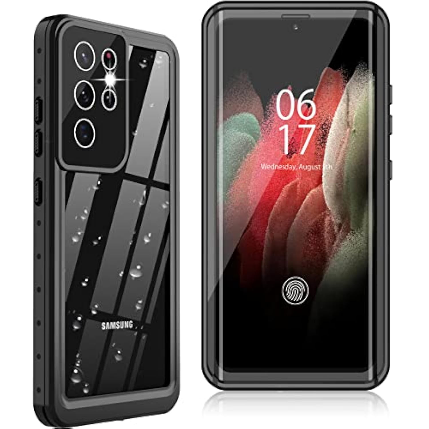 For Samsung Galaxy S21 Ultra Case,S21 Ultra Waterproof Case With Built-In Screen Protector Dustproof Shockproof 360 Full Body Underwater Case For Samsung S21 Ultra 5G 6.8Inch (2021) Black