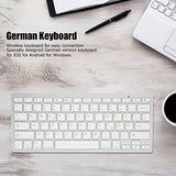 Bluetooth Keyboard - Qwertz German Layout, Slim, Silent, Stable Connection For Ios, Android,