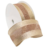 7724.60/20-430 Wired Dimensions 2.5" X 20 Yd Wired Ribbon, Blush/Gold,
