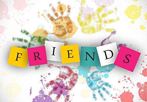 10X7ft Colorful Palm Prints Backdrop Friends Party Backdrop Sincere Friendship Photography Background Studio Props LYNAN171