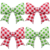 4Pcs Gingham Bow Balloons For Spring Picnic, Bbq, Lawn Party,Summer Wedding/38Inch Green Red White Checkered Bow Decor/Valentine’S Day, Pizza Diner Theme, Outdoor Christmas Celebration Decorations